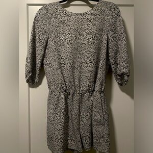 ZARA romper size XS. White with black polka dots and open back.